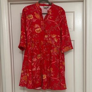 Tuckernuck Red Floral Midi Dress